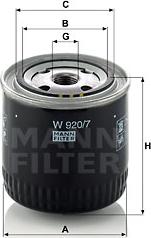 Mann-Filter W 920/7 - Масляный фильтр mashina-shop.ru