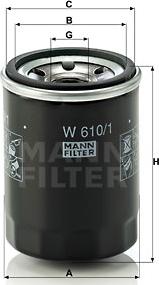 Mann-Filter W 610/1 - Масляный фильтр mashina-shop.ru