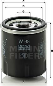 Mann-Filter W 68 - Масляный фильтр mashina-shop.ru