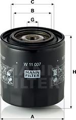 Mann-Filter W 11 007 - Масляный фильтр mashina-shop.ru