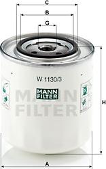 Mann-Filter W 1130/3 - Масляный фильтр mashina-shop.ru