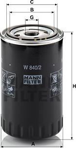 Mann-Filter W 840/2 - Масляный фильтр mashina-shop.ru