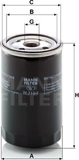 Mann-Filter W 719/4 - Масляный фильтр mashina-shop.ru