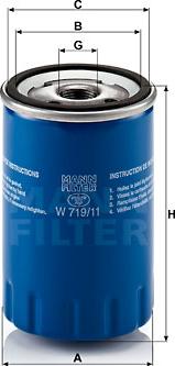 Mann-Filter W 719/11 - Масляный фильтр mashina-shop.ru