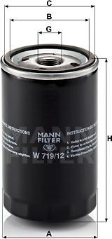 Mann-Filter W 719/12 - Масляный фильтр mashina-shop.ru