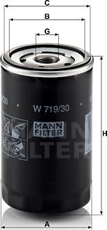 Mann-Filter W 719/30 - Масляный фильтр mashina-shop.ru