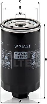 Mann-Filter W 719/21 - Масляный фильтр mashina-shop.ru