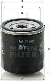 Mann-Filter W 714/3 - Масляный фильтр mashina-shop.ru