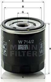 Mann-Filter W 714/2 - Масляный фильтр mashina-shop.ru