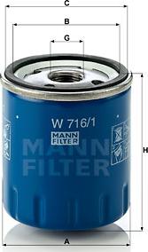 Mann-Filter W 716/1 - Масляный фильтр mashina-shop.ru