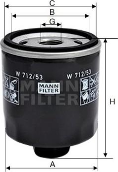 Mann-Filter W 712/53 - Масляный фильтр mashina-shop.ru