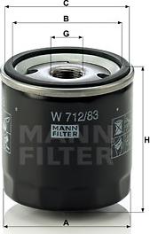 Mann-Filter W 712/83 - Масляный фильтр mashina-shop.ru