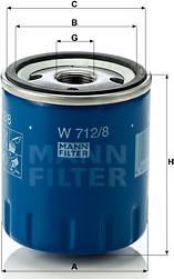 Mann-Filter W 712/8 - Масляный фильтр mashina-shop.ru