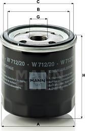 Mann-Filter W 712/20 - Масляный фильтр mashina-shop.ru