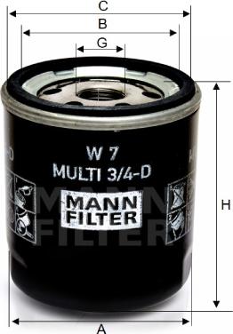 Mann-Filter W 7 MULTI 3/4-D - Масляный фильтр mashina-shop.ru