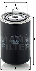 Mann-Filter WK 940/19 - Топливный фильтр mashina-shop.ru