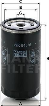 Mann-Filter WK 845/6 - Топливный фильтр mashina-shop.ru