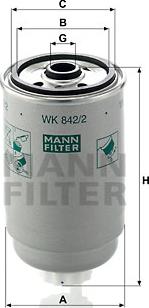 Mann-Filter WK 842/2 - Топливный фильтр mashina-shop.ru