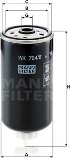 Mann-Filter WK 724/6 - Топливный фильтр mashina-shop.ru