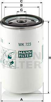 Mann-Filter WK 723 (10) - Топливный фильтр mashina-shop.ru