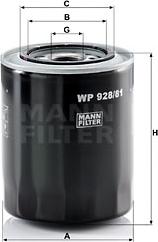 Mann-Filter WP 928/81 - Масляный фильтр mashina-shop.ru