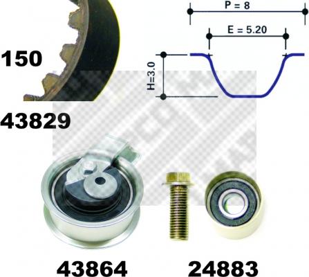 Mapco 23901 - Комплект зубчатого ремня ГРМ mashina-shop.ru