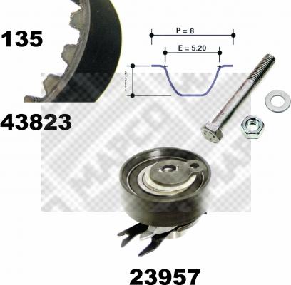 Mapco 23823 - Комплект зубчатого ремня ГРМ mashina-shop.ru