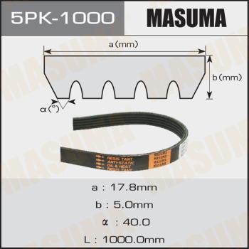 MASUMA 5PK1000 - Поликлиновой ремень mashina-shop.ru