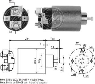 Messmer ZM4698 - Тяговое реле, соленоид, стартер mashina-shop.ru