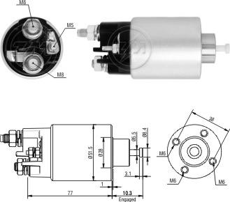 Messmer ZM6993 - Тяговое реле, соленоид, стартер mashina-shop.ru