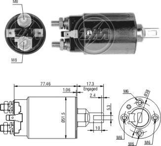 Messmer ZM692 - Тяговое реле, соленоид, стартер mashina-shop.ru