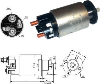 Messmer ZM3993 - Тяговое реле, соленоид, стартер mashina-shop.ru