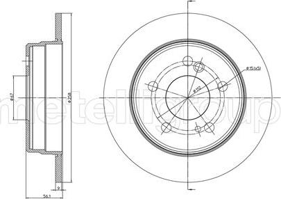 Metelli 23-0104 - Тормозной диск mashina-shop.ru