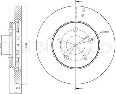 Metelli 23-1622 - Тормозной диск mashina-shop.ru