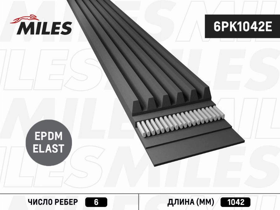 Miles 6PK1042E - Поликлиновой ремень mashina-shop.ru