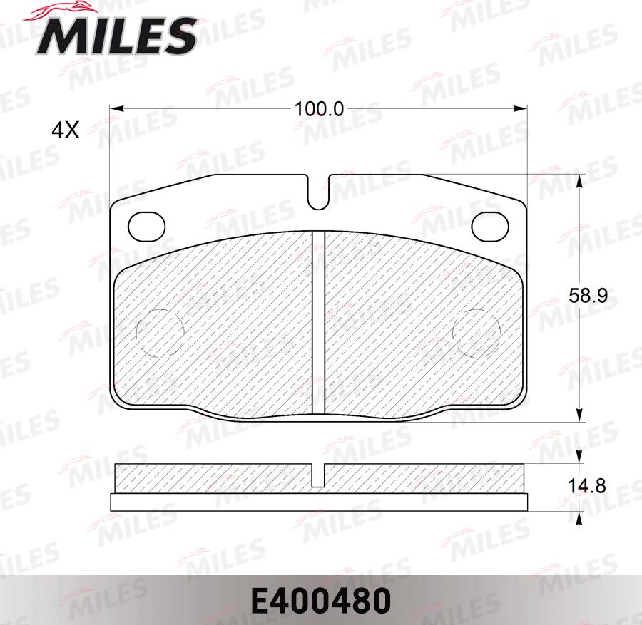 Miles E400480 - Тормозные колодки, дисковые, комплект mashina-shop.ru