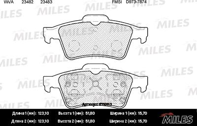 Miles E110113 - Тормозные колодки, дисковые, комплект mashina-shop.ru