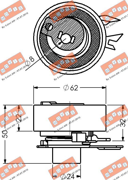 MOVIS AST1365 - Натяжной ролик, зубчатый ремень ГРМ mashina-shop.ru