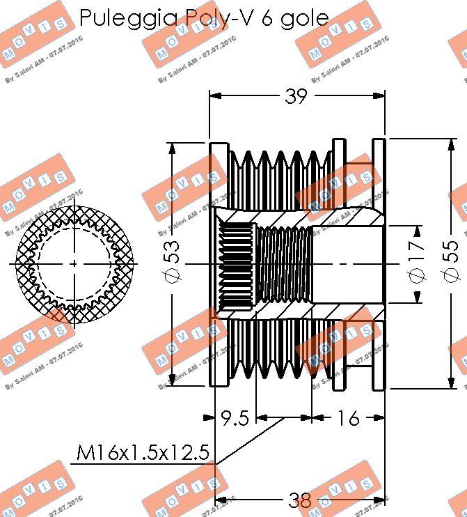 MOVIS AST2056 - Шкив генератора, муфта mashina-shop.ru