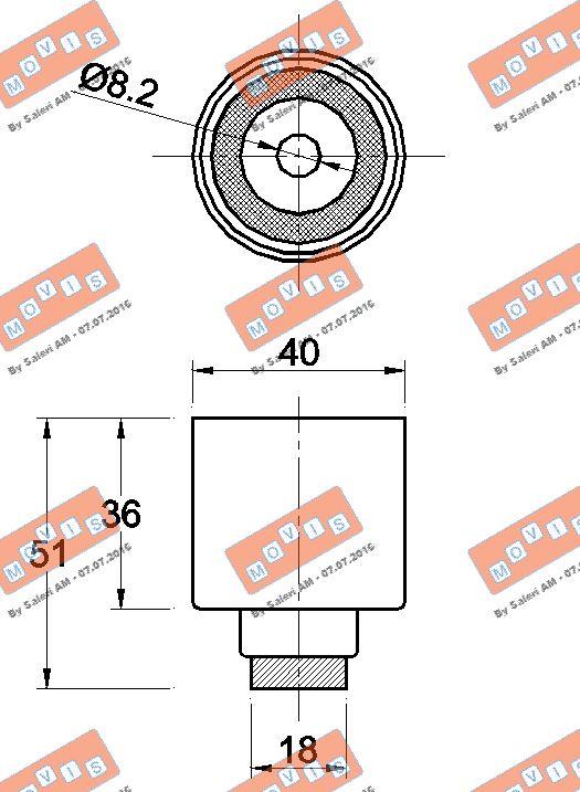 MOVIS AST2137 - Направляющий ролик, зубчатый ремень ГРМ mashina-shop.ru