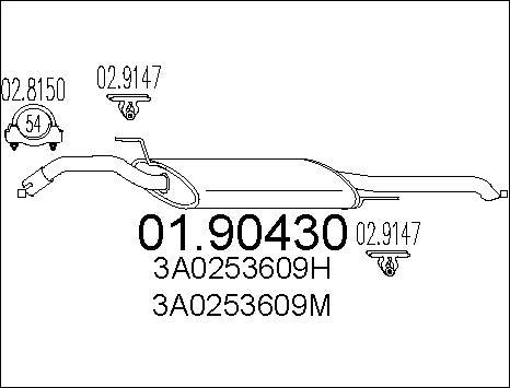 MTS 01.90430 - Глушитель выхлопных газов, конечный mashina-shop.ru