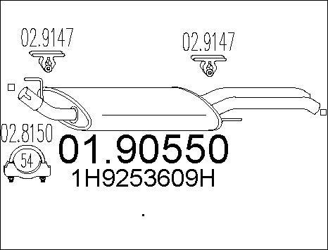 MTS 01.90550 - Глушитель выхлопных газов, конечный mashina-shop.ru