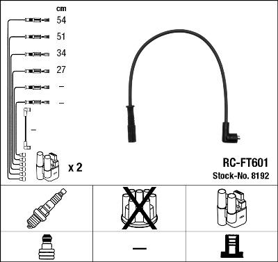 NGK 8192 - Комплект проводов зажигания mashina-shop.ru