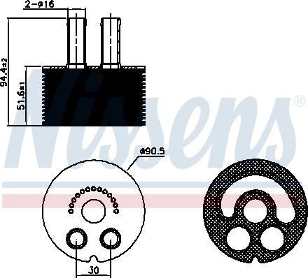 Nissens 90935 - Масляный радиатор, двигательное масло mashina-shop.ru