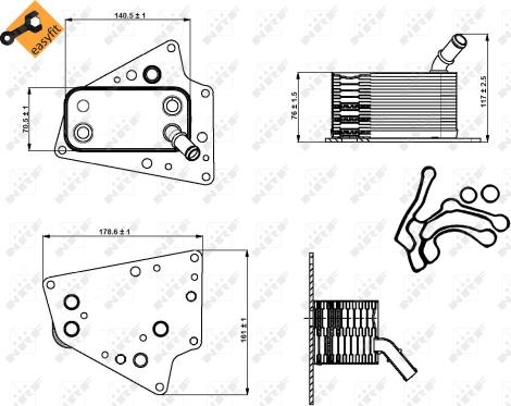 NRF 31258 - Масляный радиатор, двигательное масло mashina-shop.ru