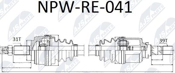 NTY NPW-RE-041 - Приводной вал mashina-shop.ru