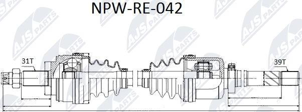 NTY NPW-RE-042 - Приводной вал mashina-shop.ru