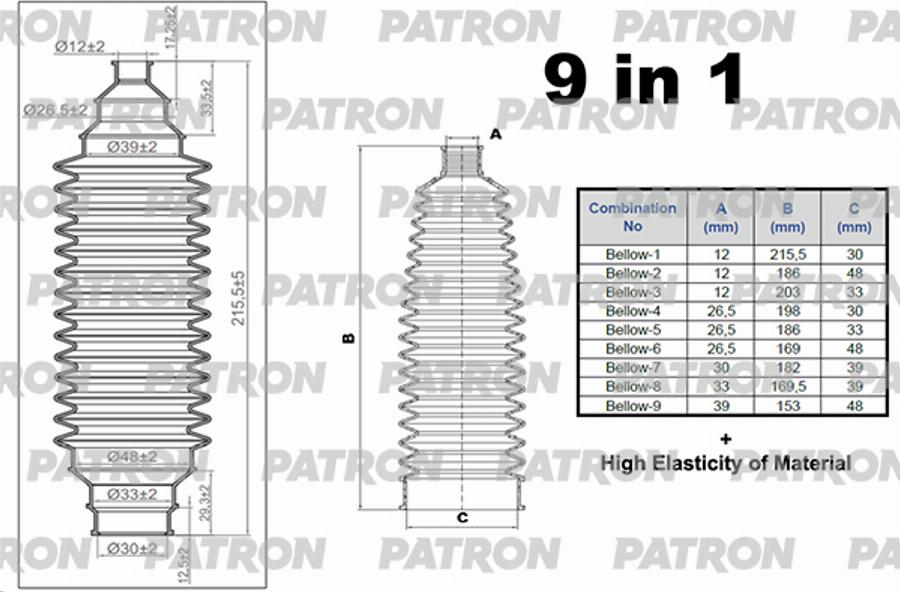 Patron PSE6423 - Пыльник, рулевое управление mashina-shop.ru