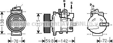 Prasco AIK343 - Компрессор кондиционера mashina-shop.ru