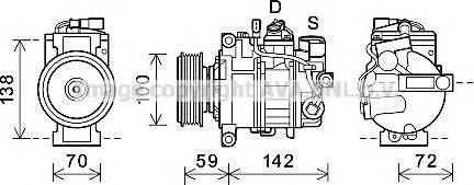 Prasco AIK388 - Компрессор кондиционера mashina-shop.ru